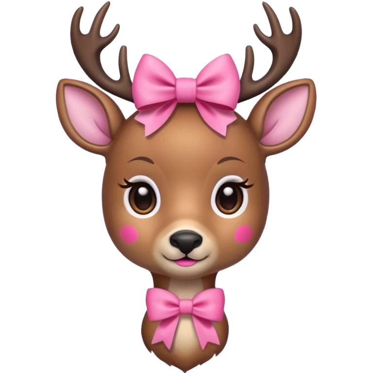 Pretty deer with pink bow emoji