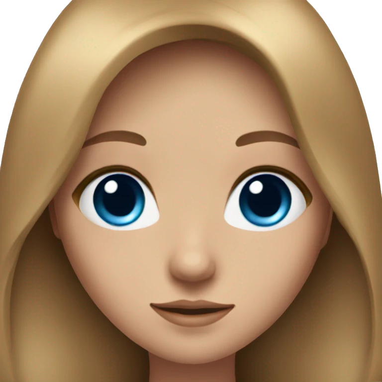 Girl with long brown hair with blue eyes and long eye lashes  emoji