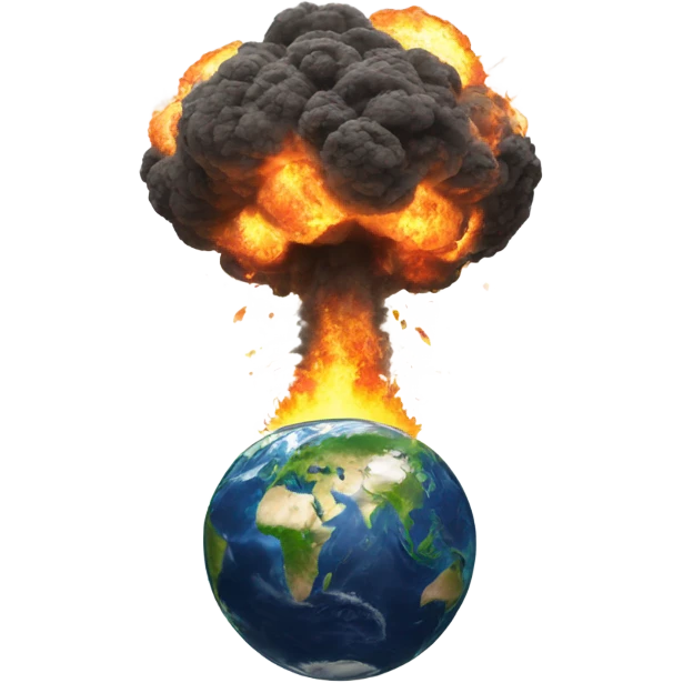 Earth exploding emoji