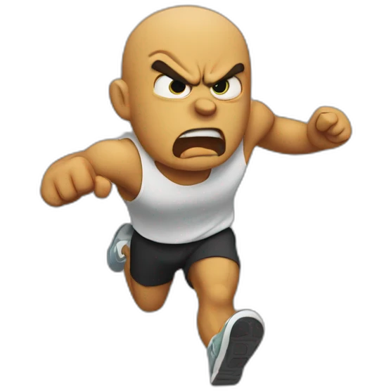 running angry emoji
