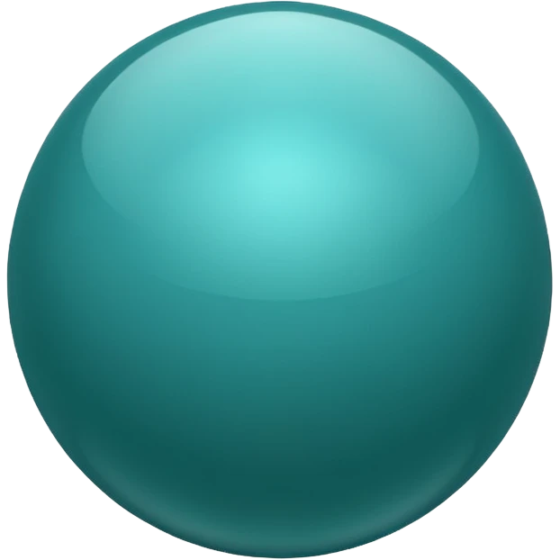 glossy teal sphere, blue-green balance emoji