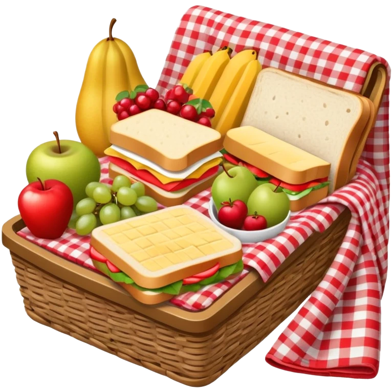 picnic with red and white checkered blanket emoji