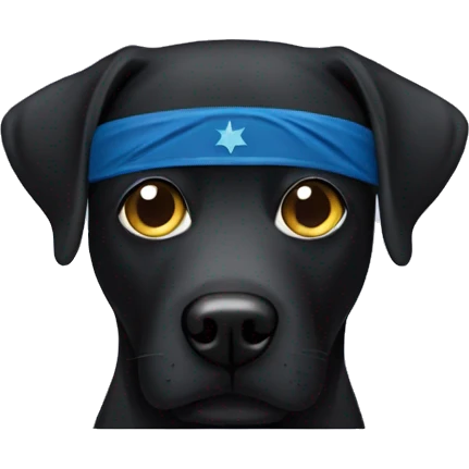 black lab with superhero eye mask emoji