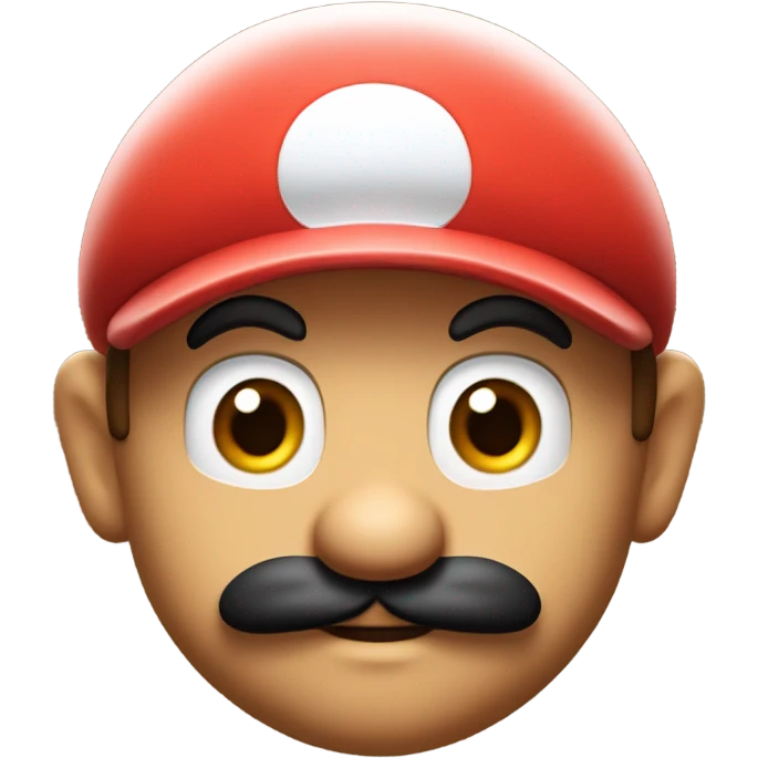 Super Mario bros emoji Mario only head black mustache emoji