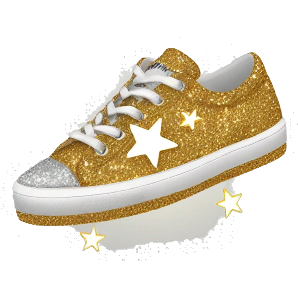golden goose sneaker glitter emoji