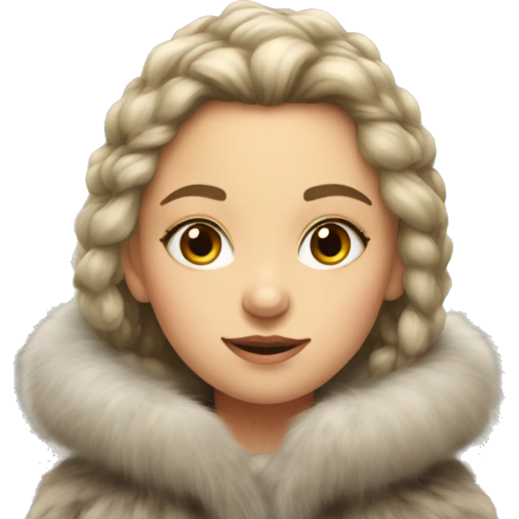 Slavic Girl in fur coat  emoji