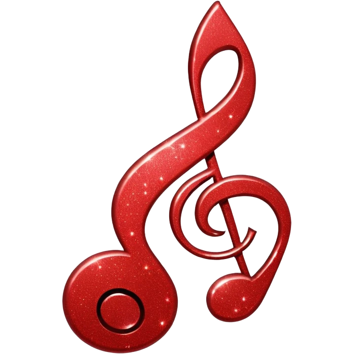 red glitter music note emoji