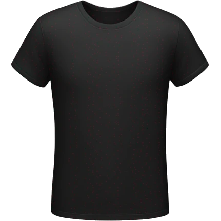 a black t-shirt with a size label emoji