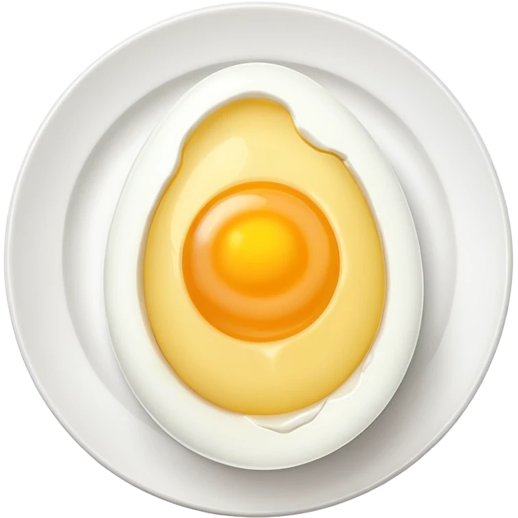 one boiled egg on plate emoji