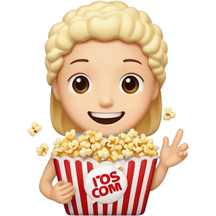 smiling face eating popcorn emoji