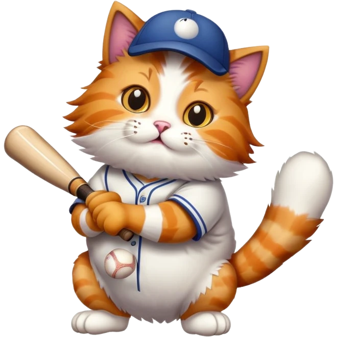 Cat playing baseball emoji