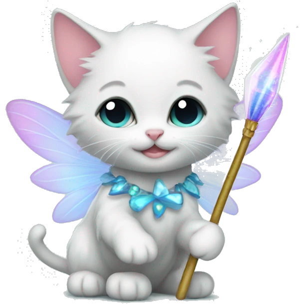 Kitten fairy with wand emoji