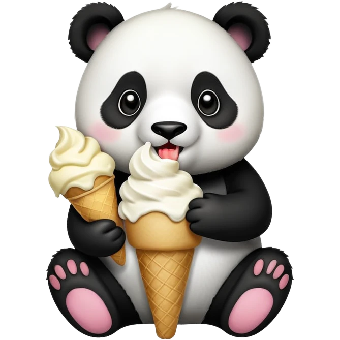 Panda eating ice cream emoji