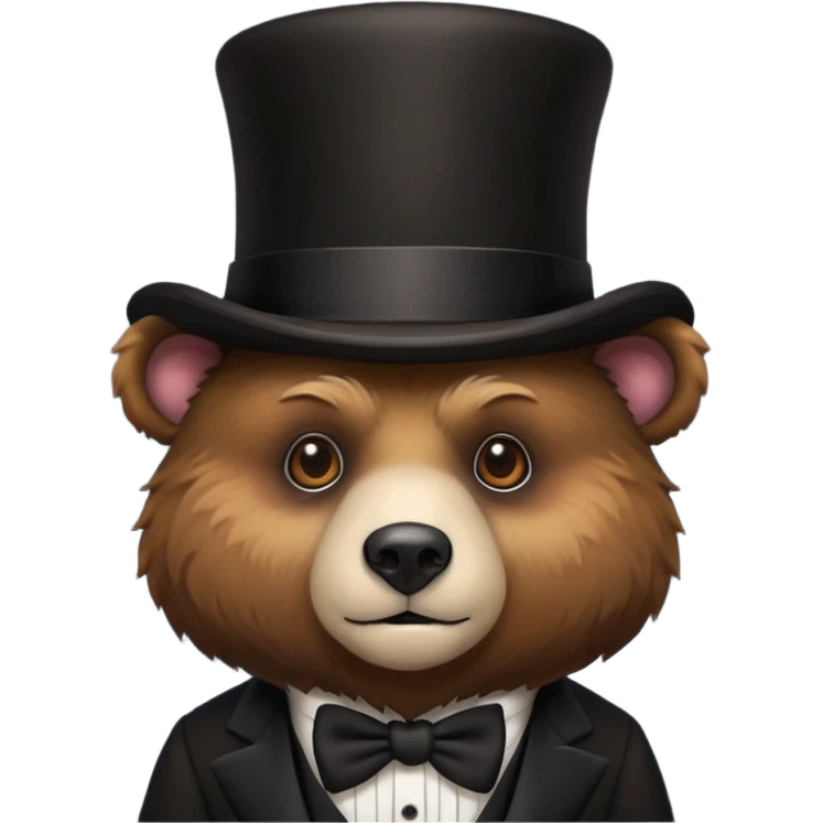 Bear with a full black tophat emoji