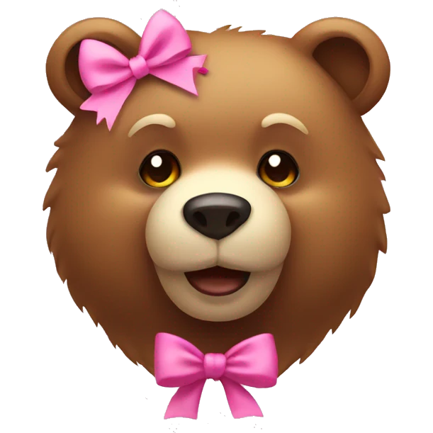 Bear with pink bow emoji