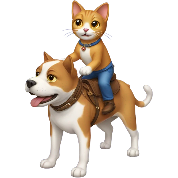 cat riding a dog emoji
