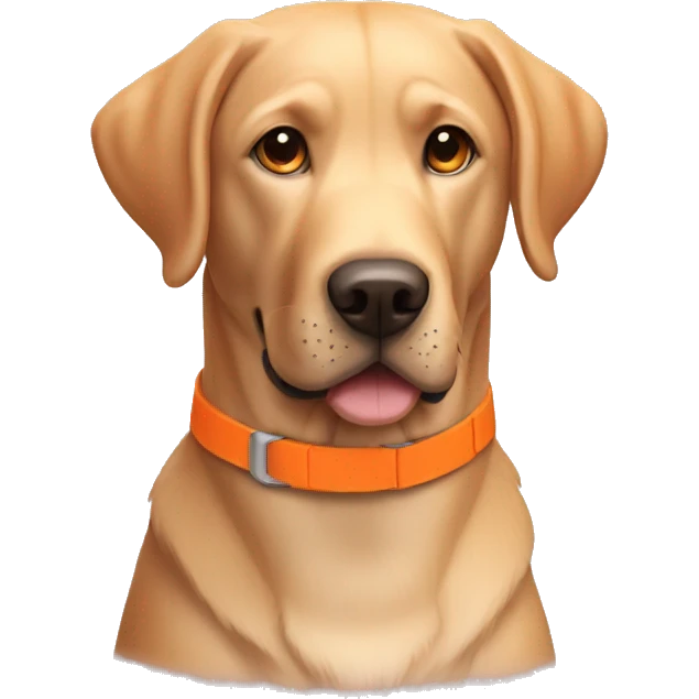 Labrador retriever with orange collar emoji