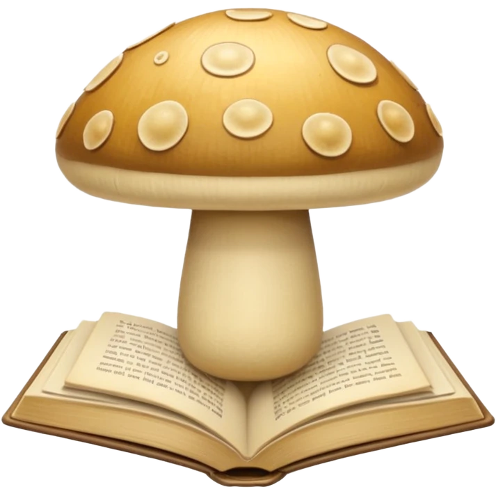Cozy aesthetic beige mushroom and book emoji