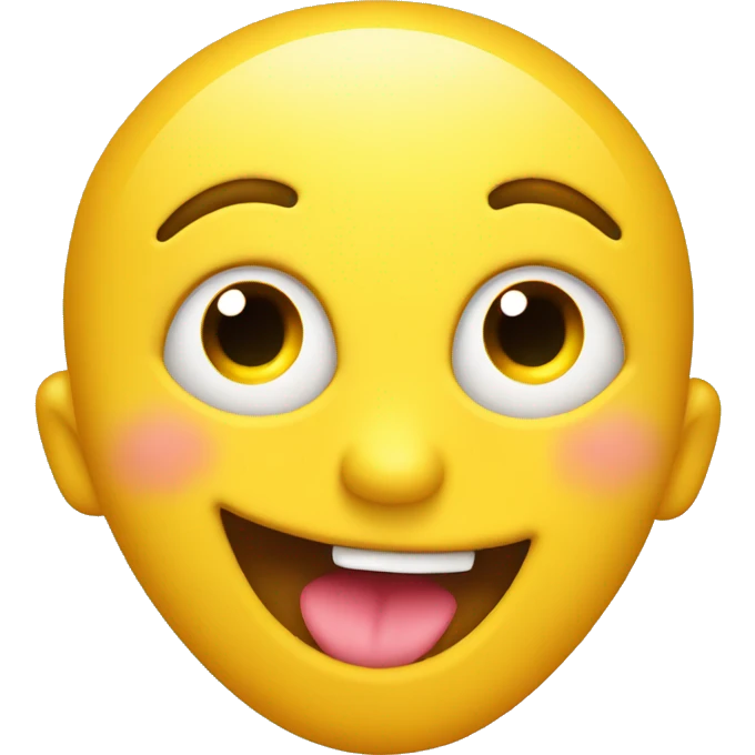 Yellow emoji smirking while sticking out tongue emoji