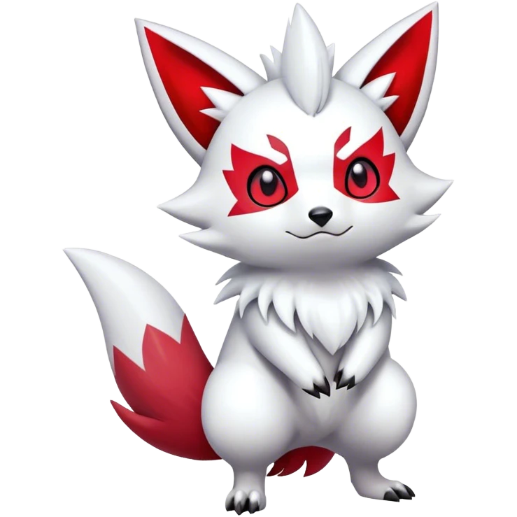 Epic Shiny Cool Cute Kawaii Zangoose-Zorua-Pokemon-fakemon-hybrid-animal Full Body  emoji