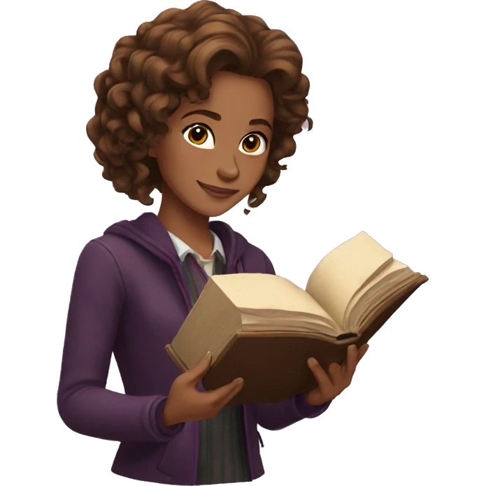 Hermione with a book emoji