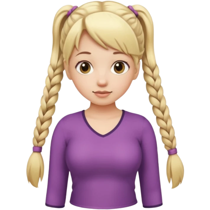 Her hair is in pigtails and her pubic hair is shaped like a heart.  She has wide hips emoji