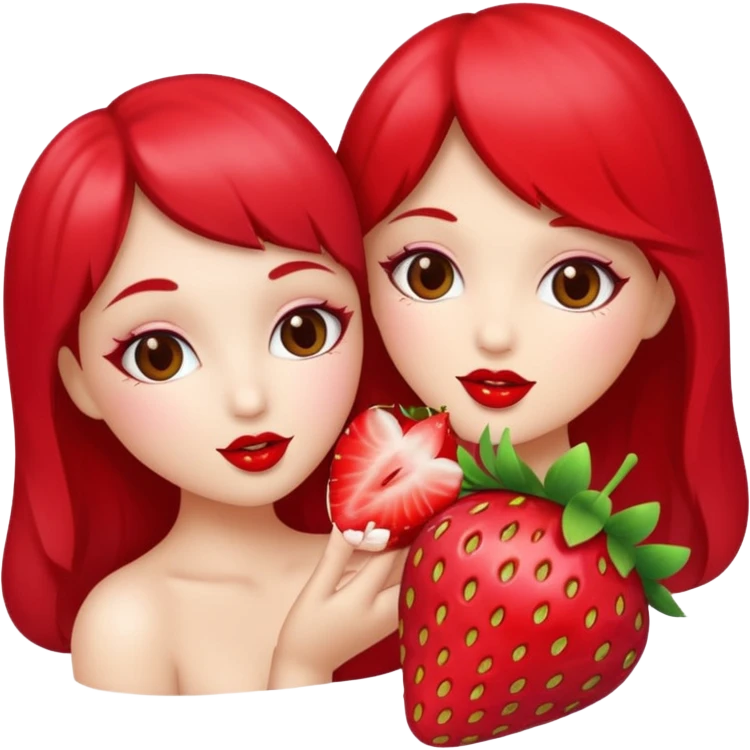 strawberry 🍓 and red kiss 💋 fashioned stylish  emoji