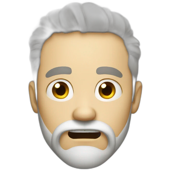 scared white man with a beard emoji