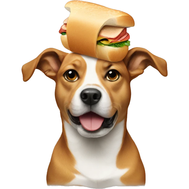 Dog with a sandwich hat emoji