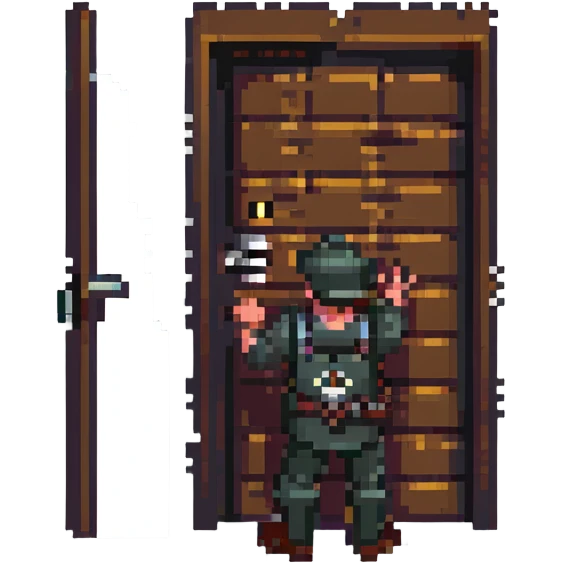 confused man pulling a locked door emoji