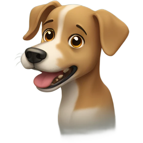 Dog afraid of deer emoji