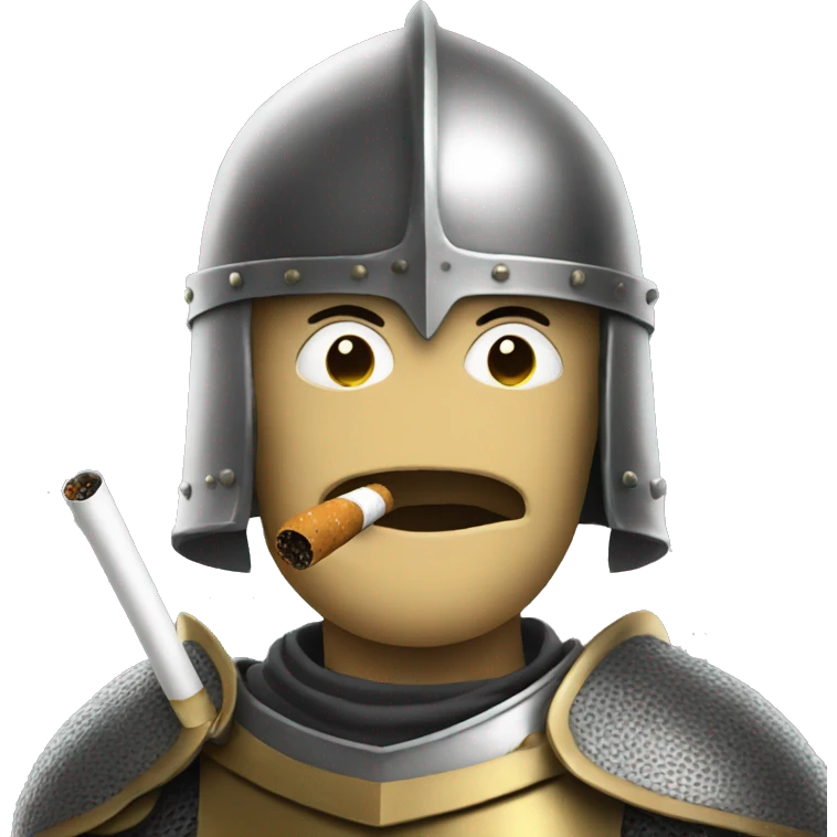 knight smoking cigarette emoji
