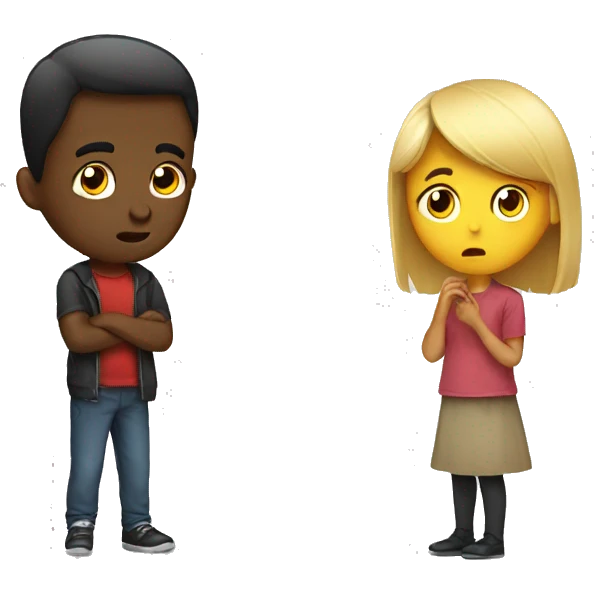 Girl ignoring boy emoji