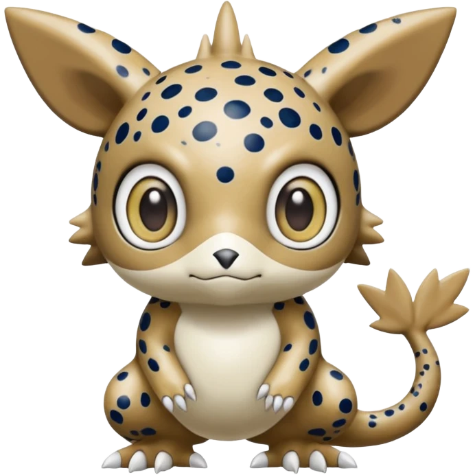   Marble-Patterned Stony Soft-speckled Weathered Pale Pokémon-Fakémon-Digimon-Creature, (full body) emoji