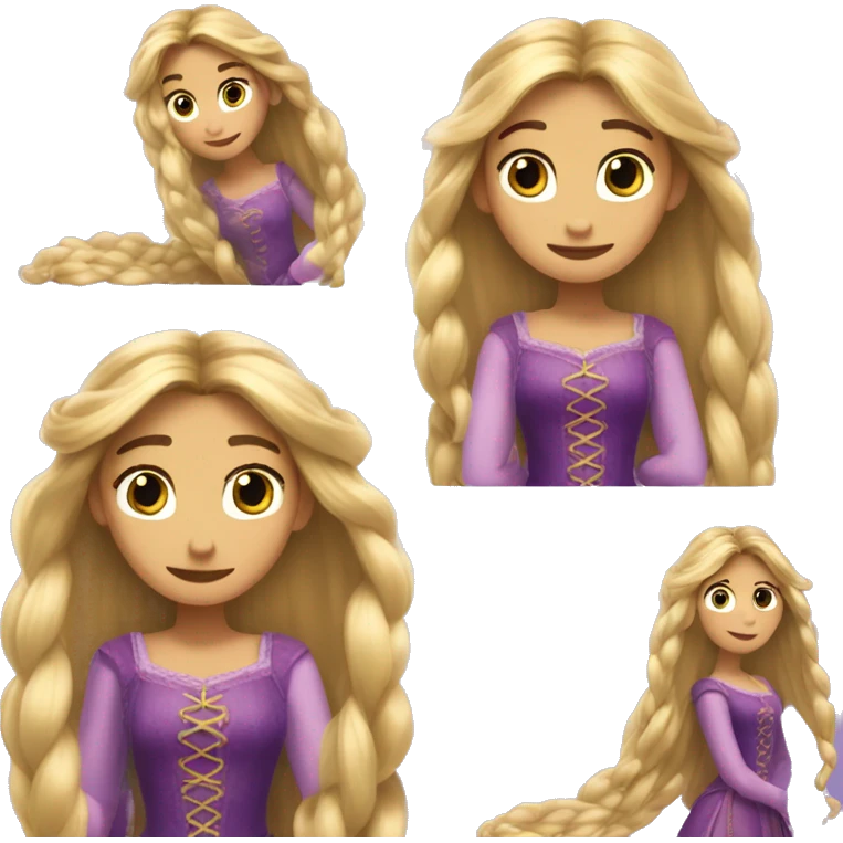 Rapunzel con una corona emoji