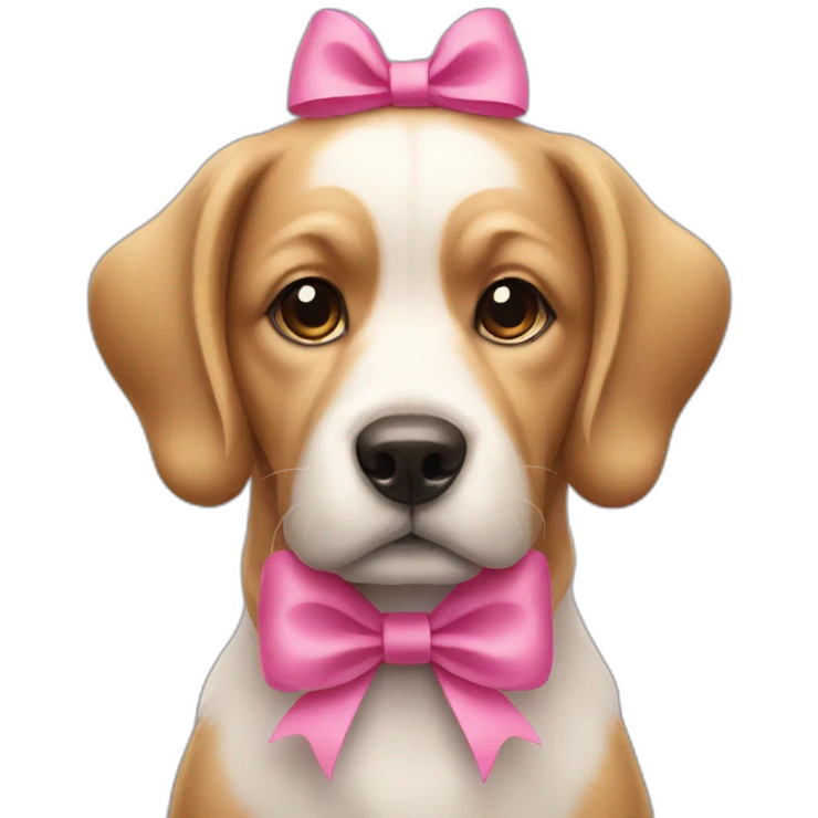 Dog with a pink bow emoji