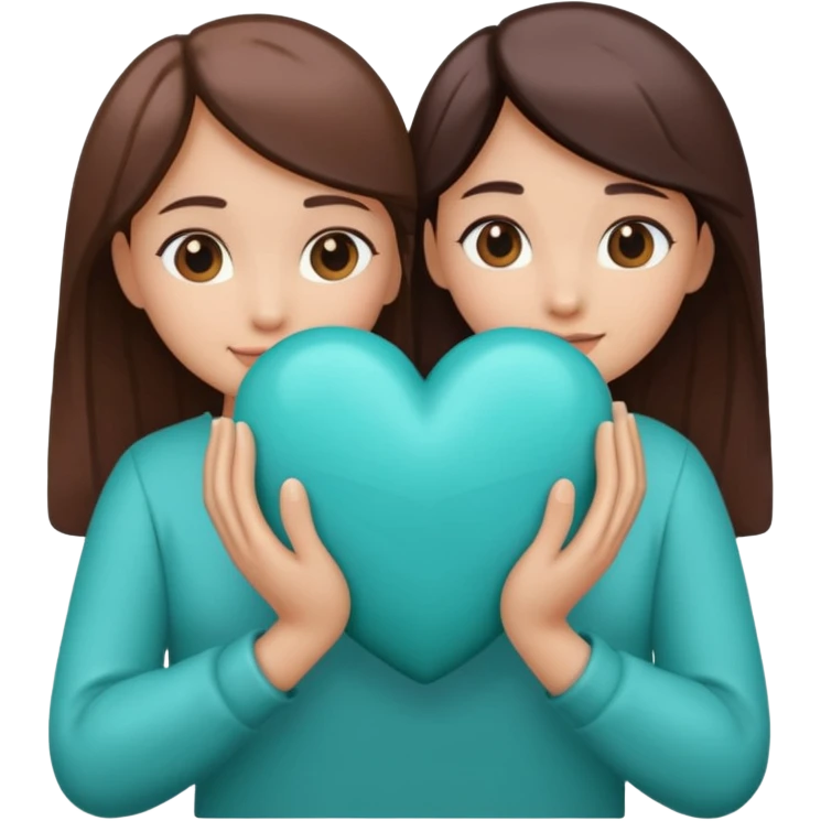 hugging teal heart emoji