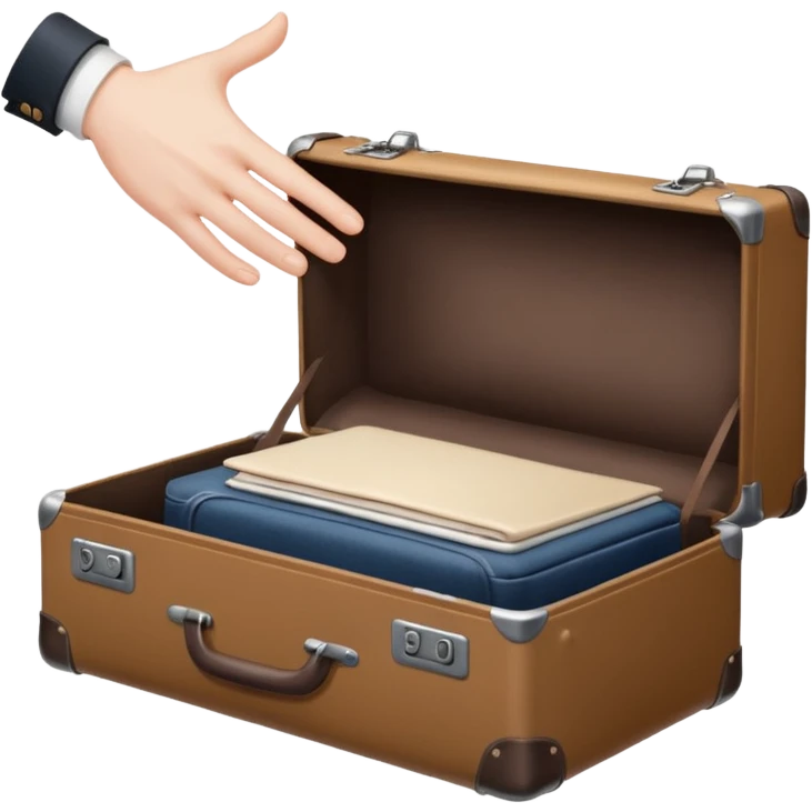 Suitcase with a hand sticking out emoji