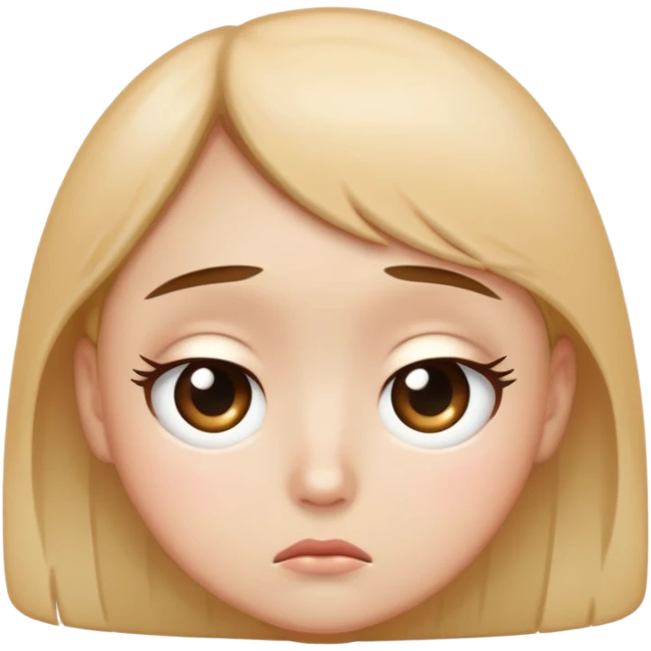 Con Ma, mặt buồn, mắt tròn long lanh emoji