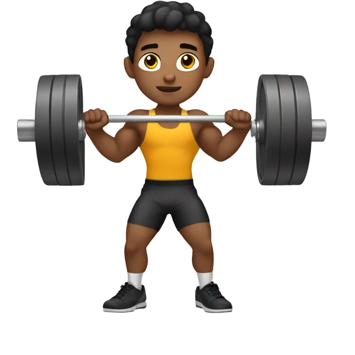 Young man lifting emoji
