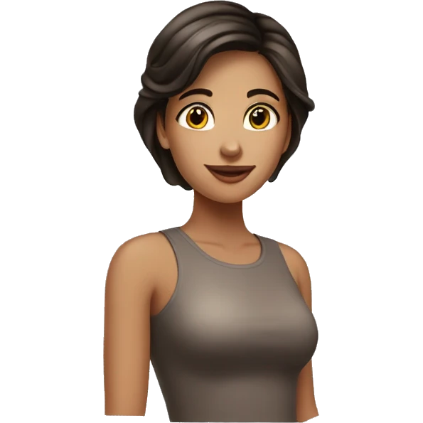 Beautiful brunette girl pretty posed  emoji