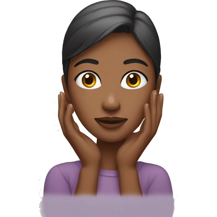 woman with hand on the face emoji