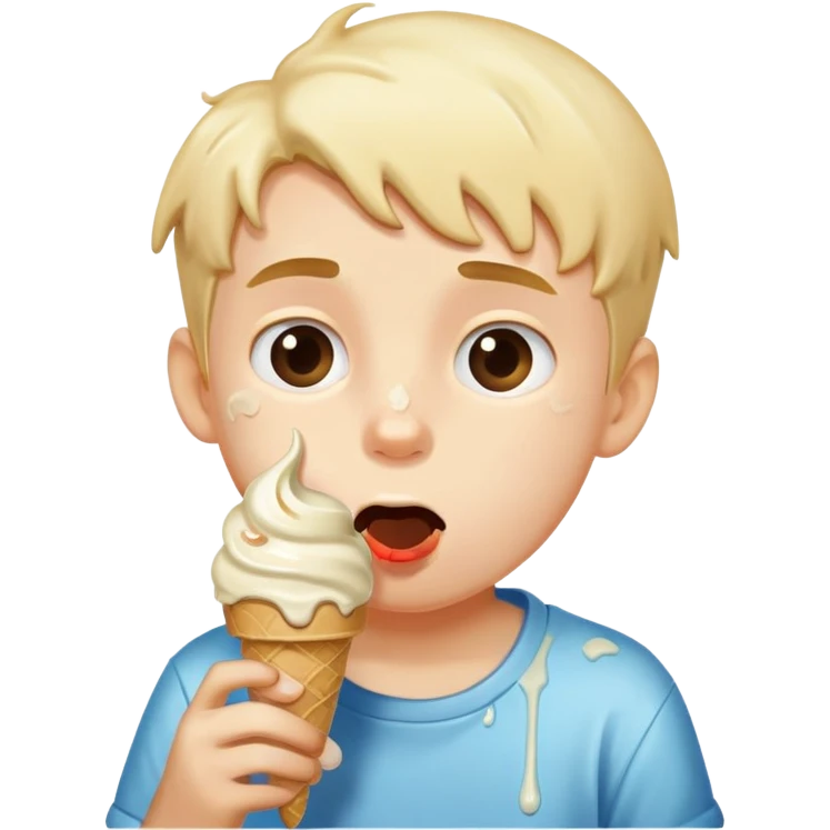 Boy eating icecream emoji