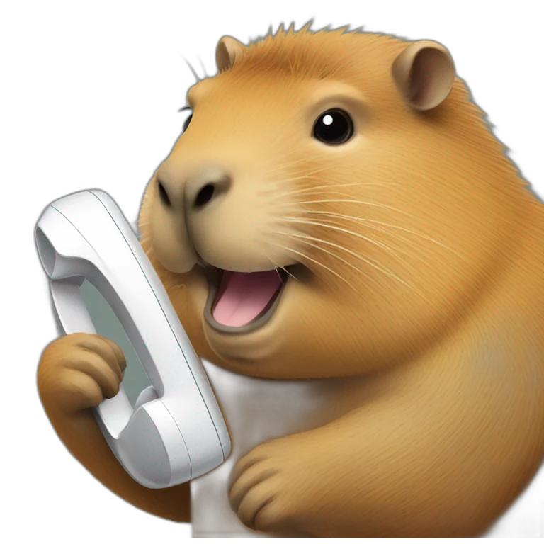 capybara with telephone emoji