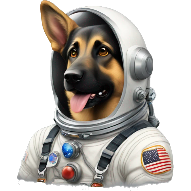 german Shepard astronaut emoji