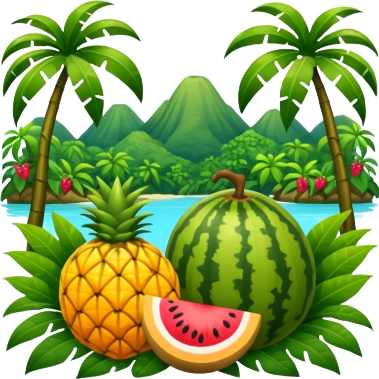 tropical jungle fruit landscape emoji