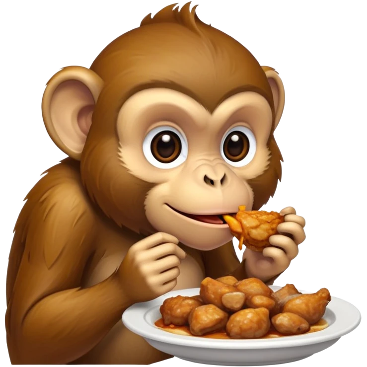 Monkey Eating Chicken  emoji