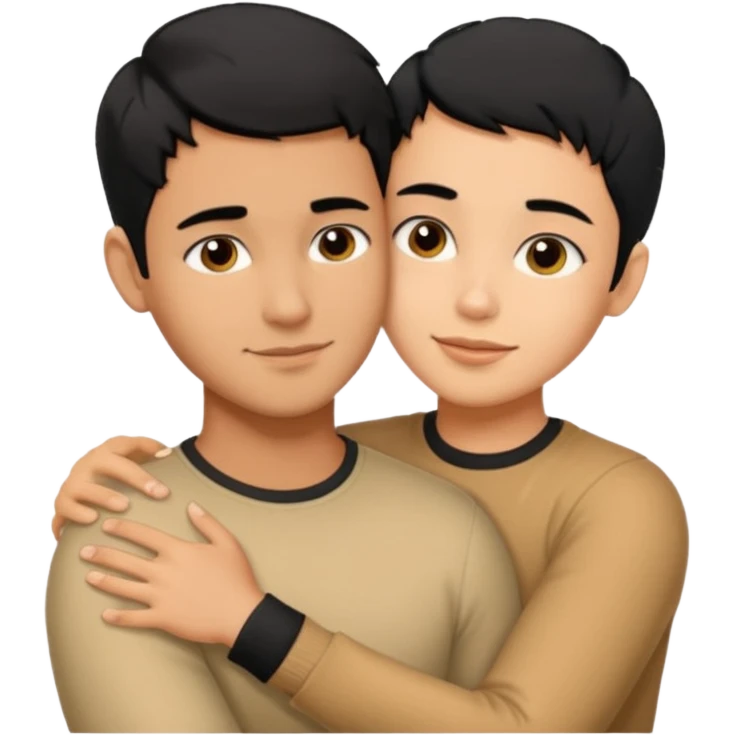 Hot latino man hugging girl black hair pixie cut emoji