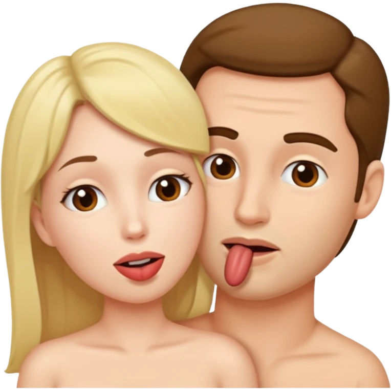 Mulher com a boca no pênis do homem emoji