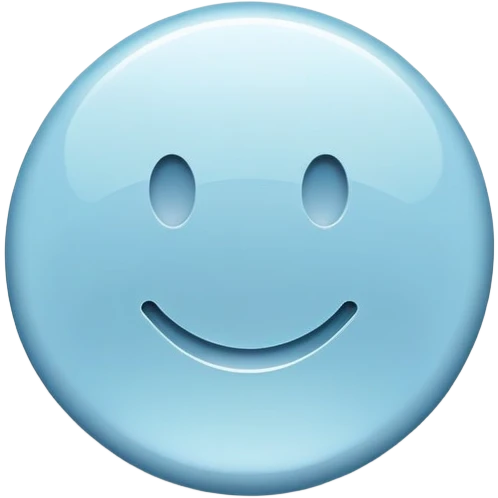 round pastel blue button with slight shine emoji